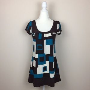 Geri C. New York - Square Print Cap Sleeve Blouse